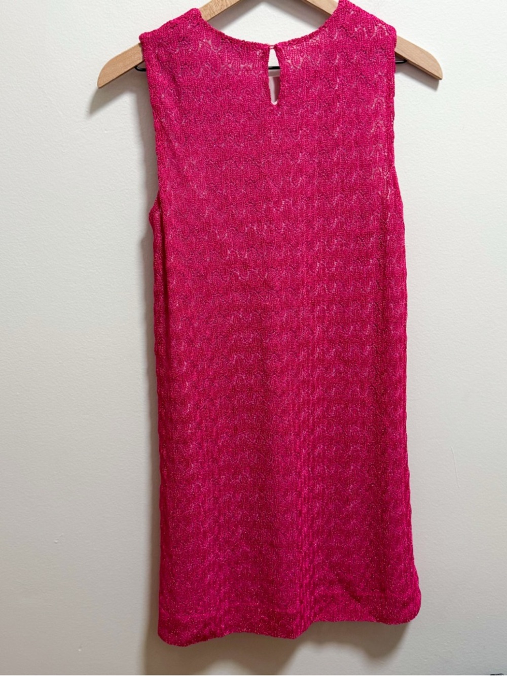 M Missoni sequin embellished crochet knit hot pink lurex Mini Dress luxury - Picture 6 of 13